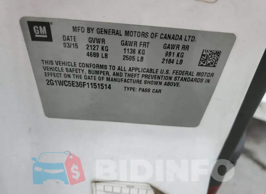 2G1WC5E36F1151514 Photo# 12