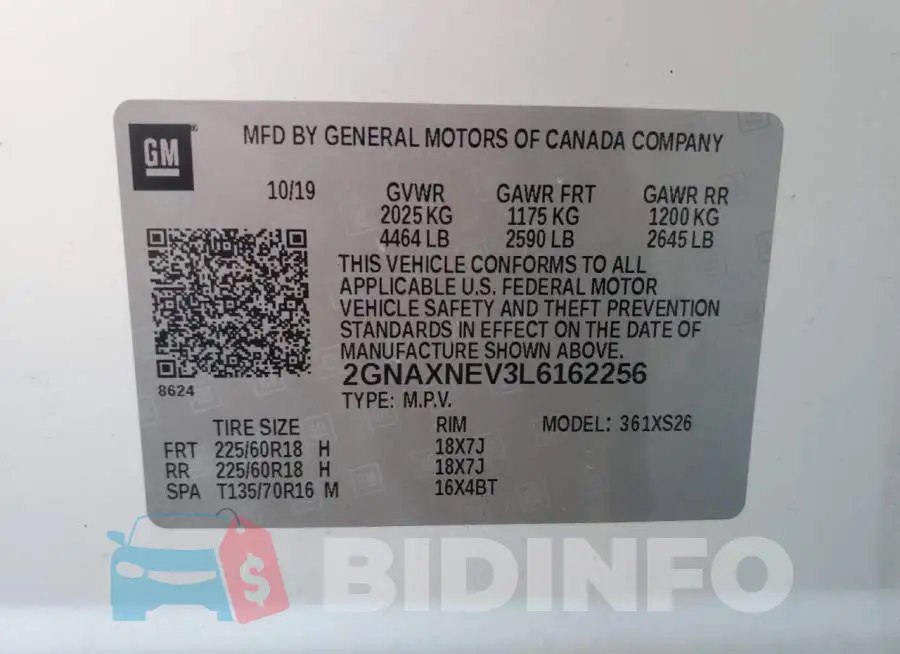 2GNAXNEV3L6162256 Photo# 13