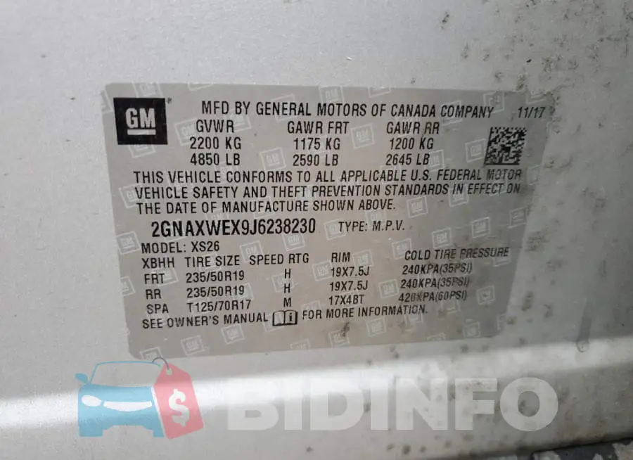 2GNAXWEX9J6238230 Photo# 12