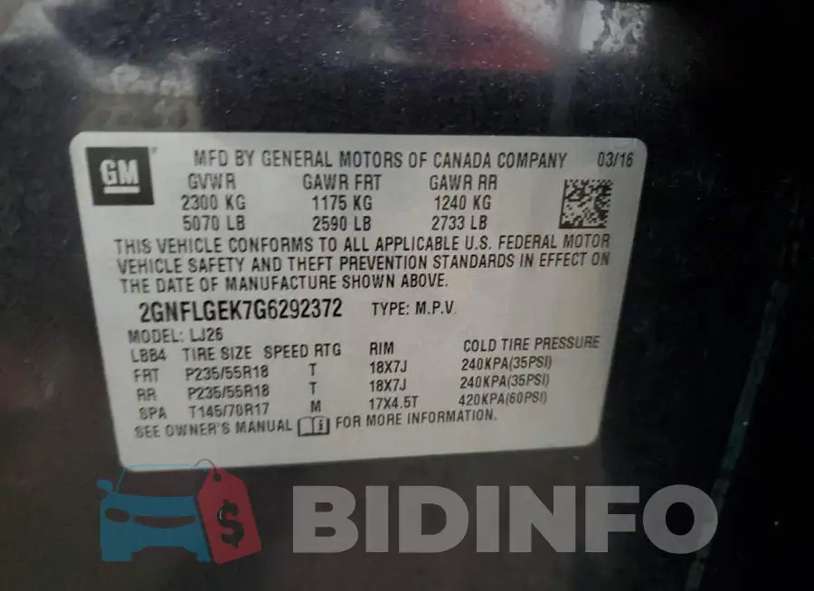 2GNFLGEK7G6292372 Photo# 14