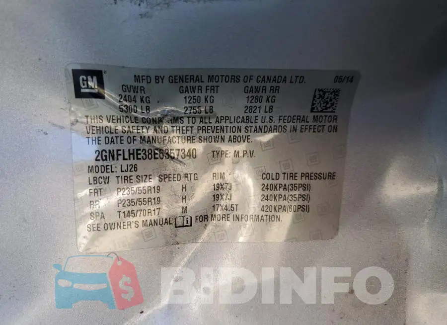 2GNFLHE38E6357340 Photo# 13