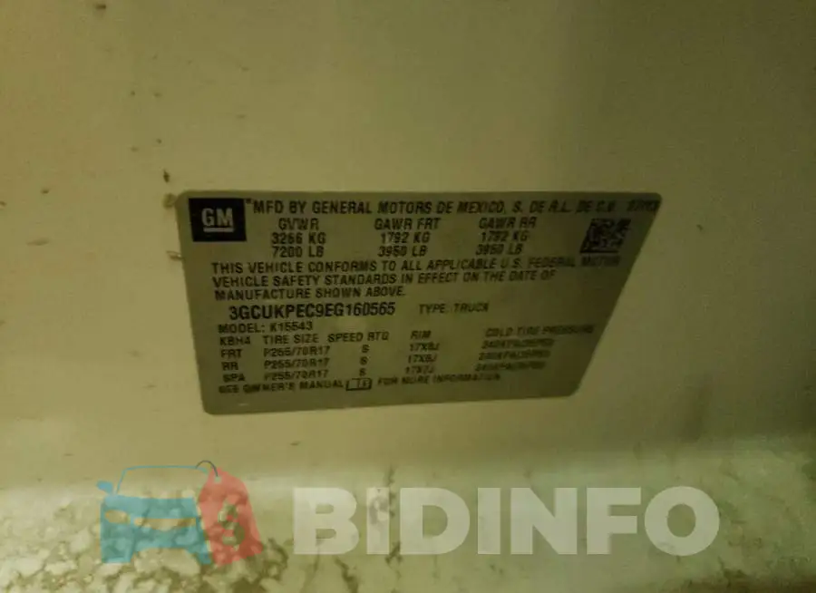 3GCUKPEC9EG160565 Photo# 12