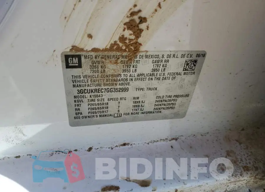 3GCUKREC7GG352999 Photo# 12