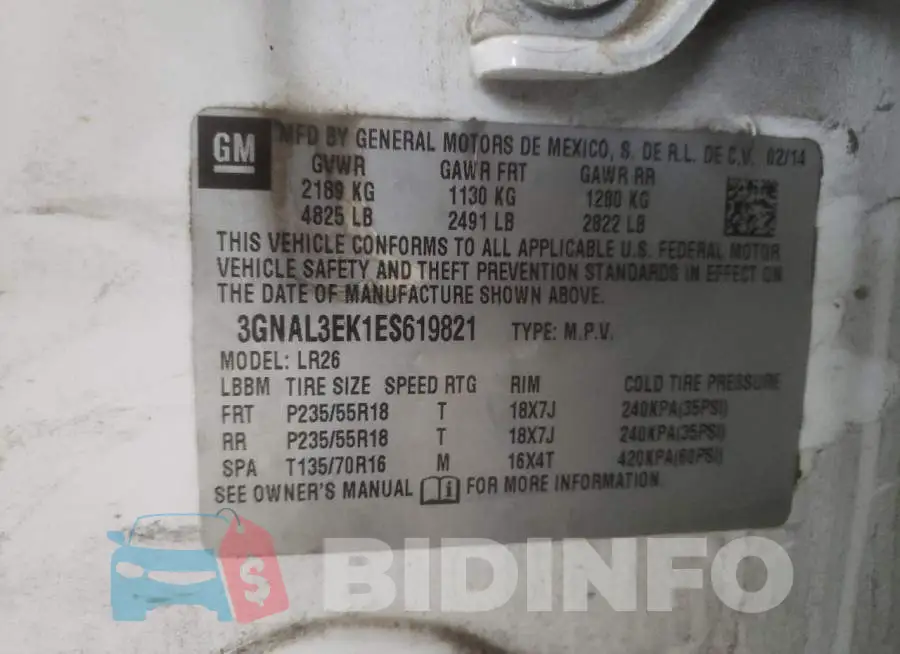 3GNAL3EK1ES619821 Photo# 13