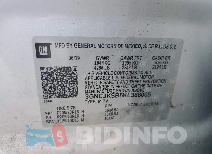 3GNCJKSB5KL388005 Photo# 13