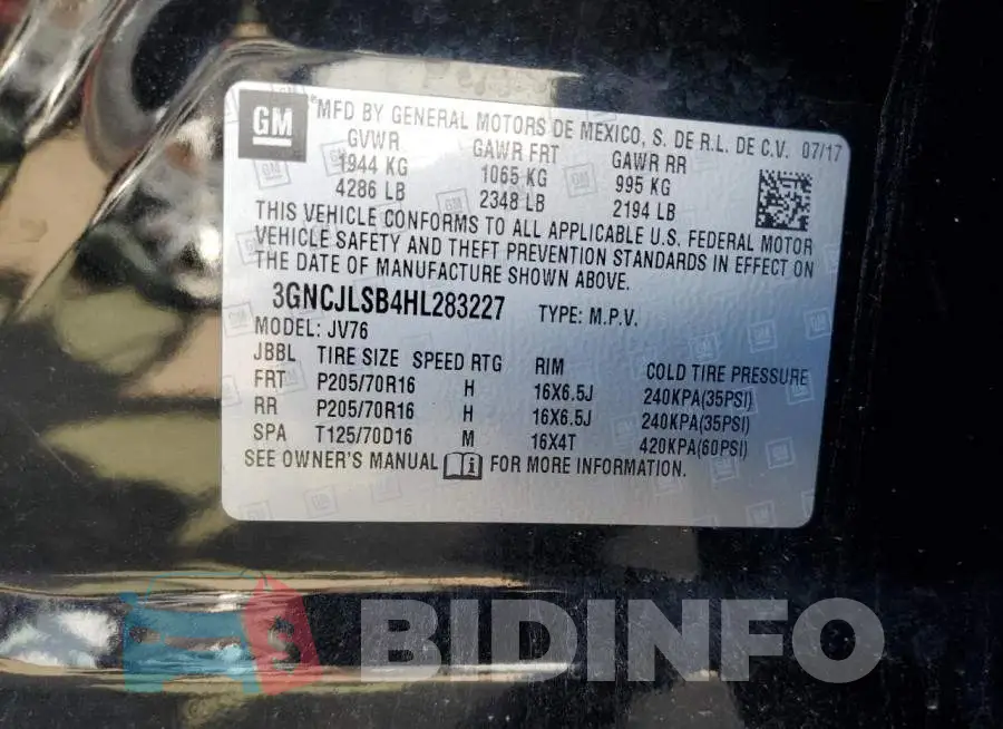 3GNCJLSB4HL283227 Photo# 13