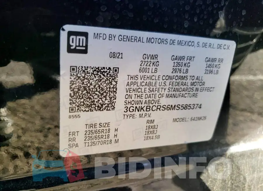 3GNKBCRS6MS585374 Photo# 13