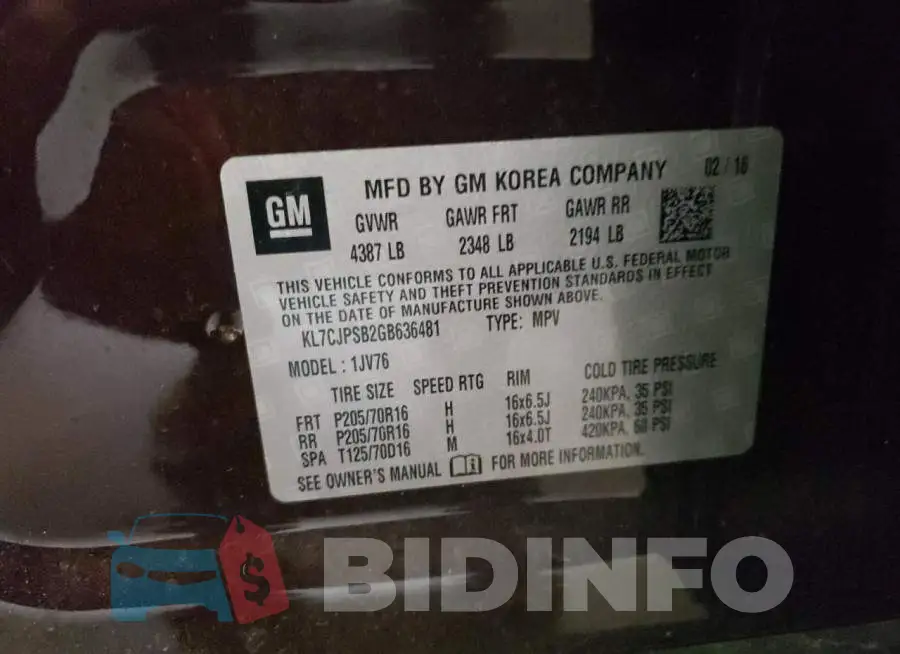 KL7CJPSB2GB636481 Photo# 13