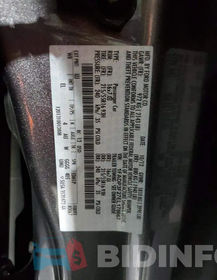 1FADP3F27EL178667 Photo# 12