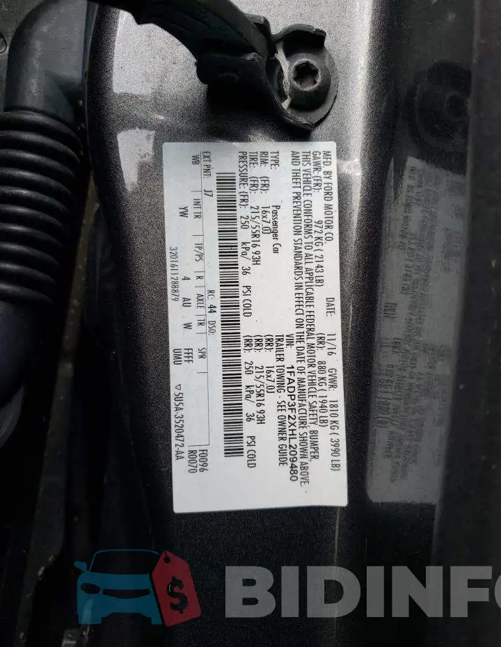 1FADP3F2XHL209480 Photo# 12