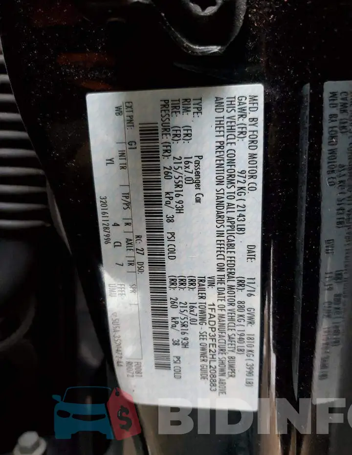 1FADP3FE2HL208883 Photo# 12