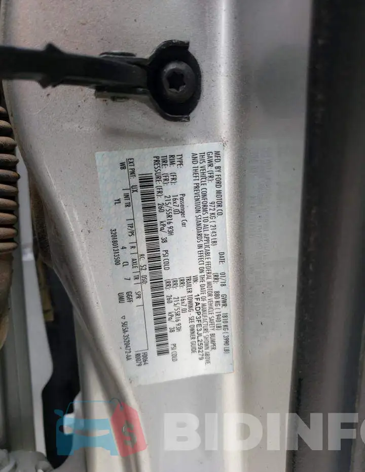 1FADP3FE3JL259279 Photo# 12