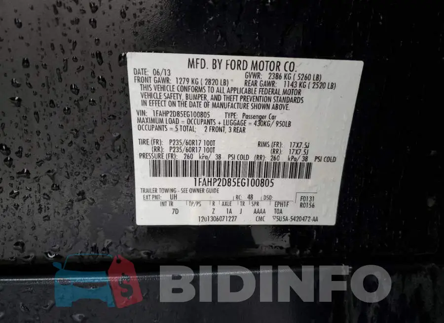 1FAHP2D85EG100805 Photo# 12