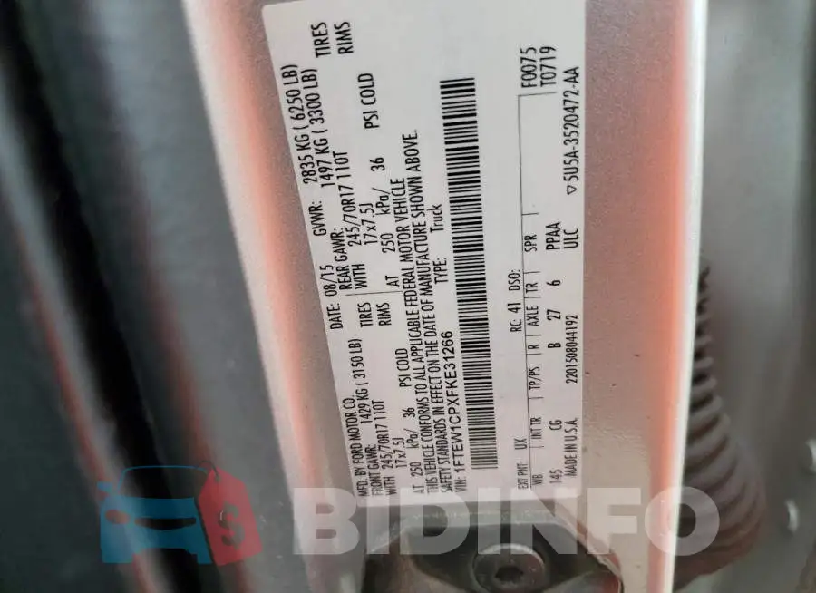 1FTEW1CPXFKE31266 Photo# 12