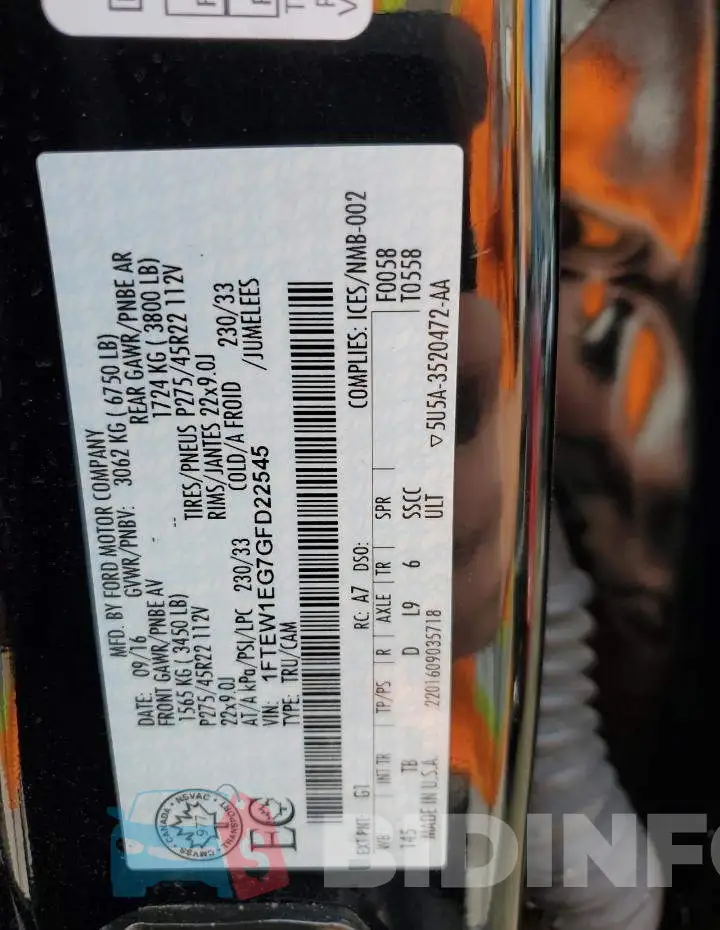 1FTEW1EG7GFD22545 Photo# 13
