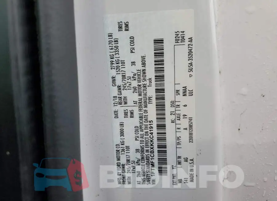 1FTMF1CBXKKC41915 Photo# 12