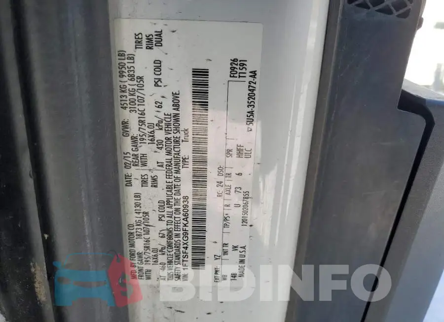 1FTSF4XG9FKA60938 Photo# 13