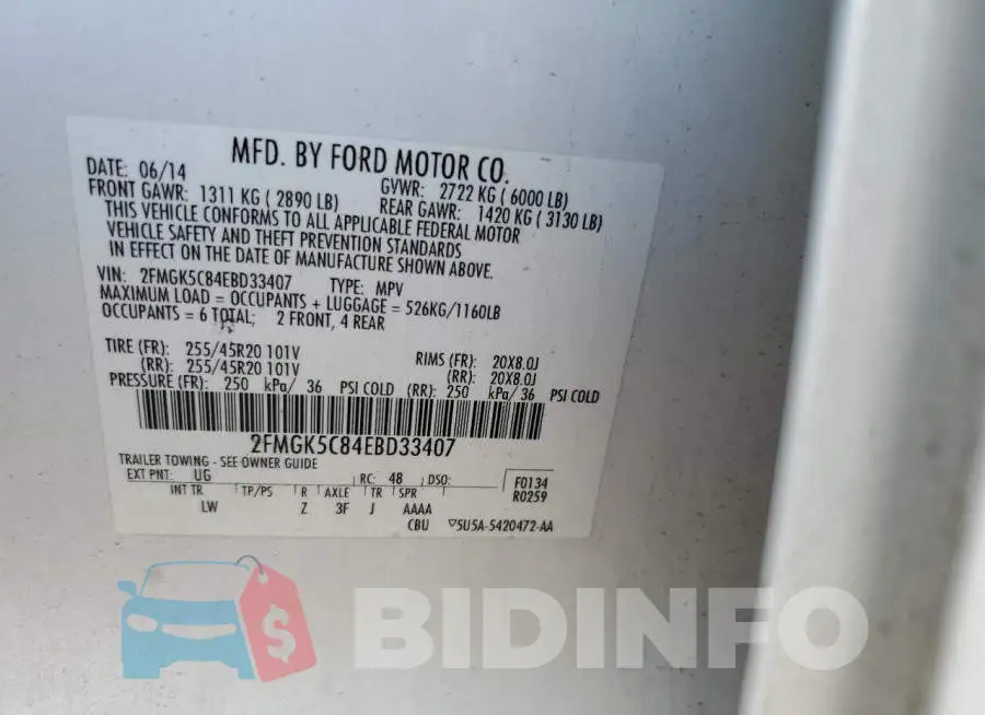 2FMGK5C84EBD33407 Photo# 13