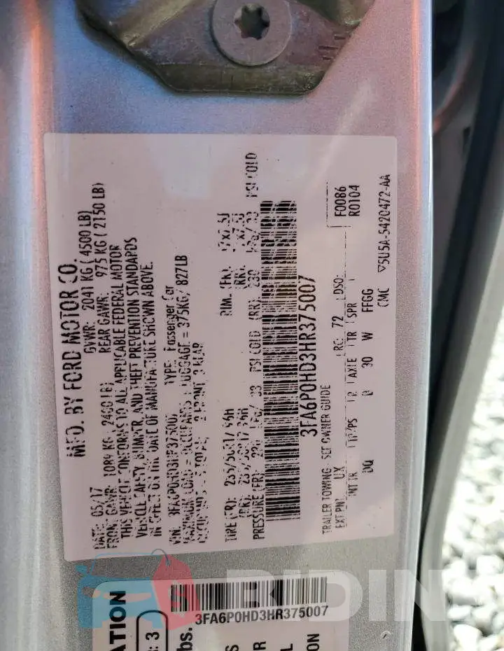 3FA6P0HD3HR375007 Photo# 12