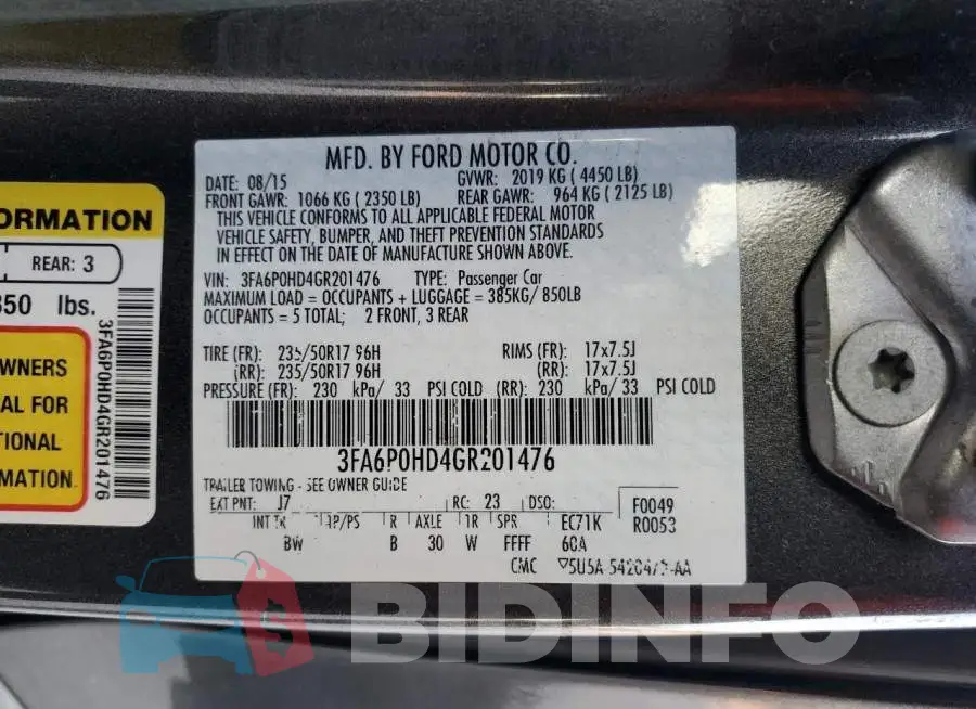 3FA6P0HD4GR201476 Photo# 12