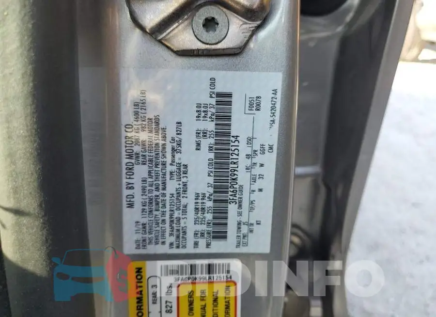 3FA6P0K99LR125154 Photo# 12