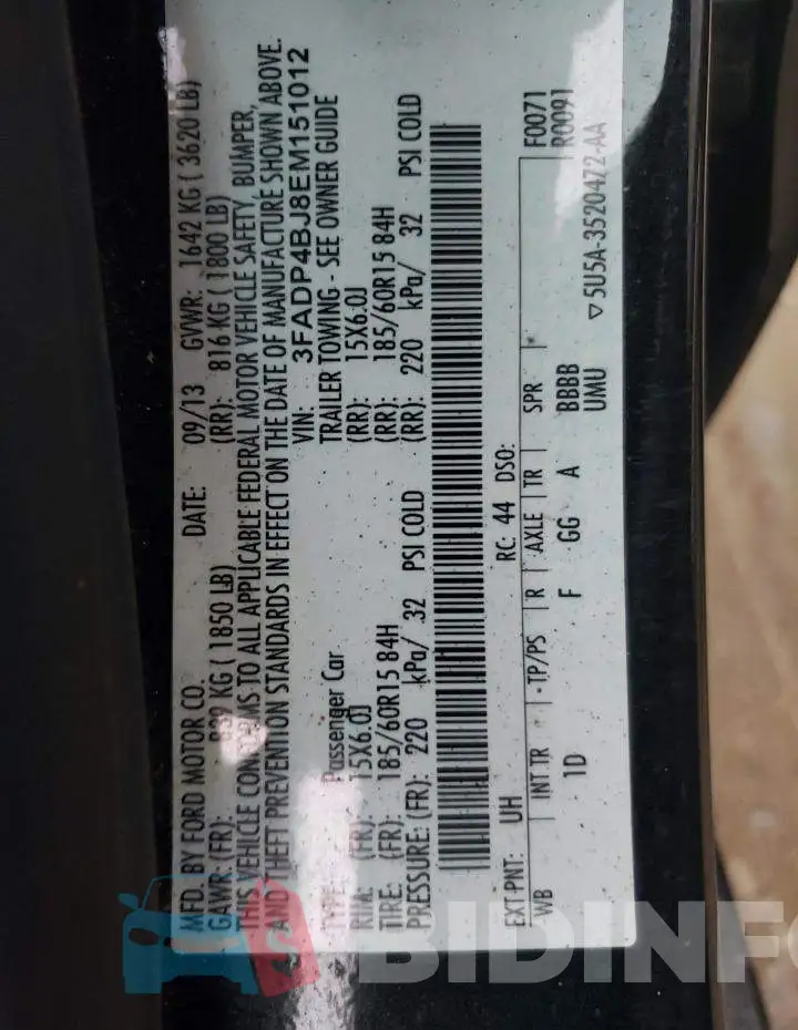 3FADP4BJ8EM151012 Photo# 10