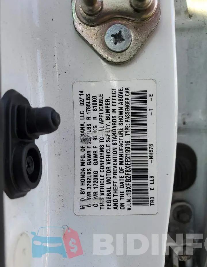 19XFB2F8XEE219916 Photo# 12