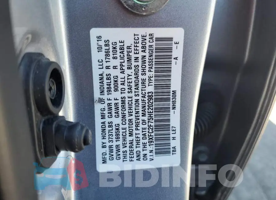 19XFC2F75HE202983 Photo# 13