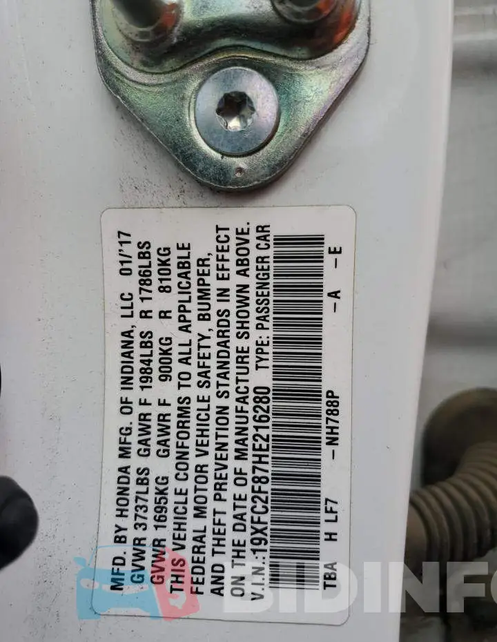 19XFC2F87HE216280 Photo# 13