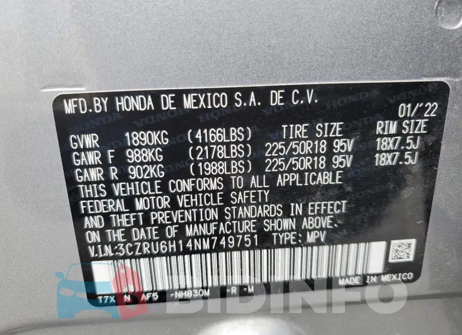 3CZRU6H14NM749751 Photo# 13