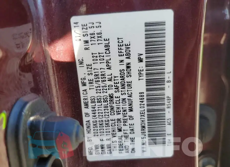 5J6RM3H7XEL024689 Photo# 12