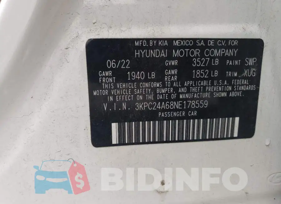 3KPC24A68NE178559 Photo# 12