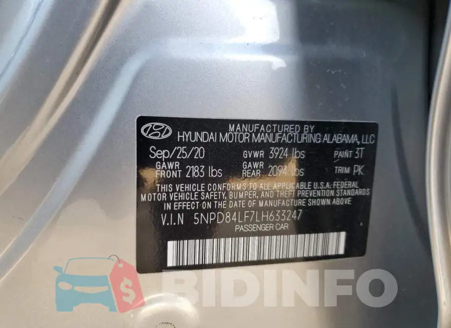 5NPD84LF7LH633247 Photo# 12