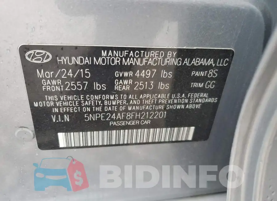 5NPE24AF8FH212201 Photo# 12