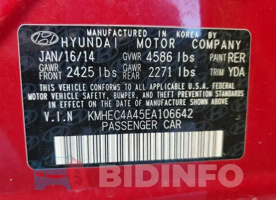 KMHEC4A45EA106642 Photo# 13