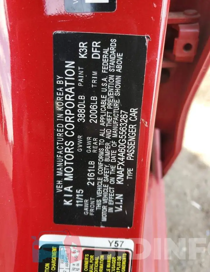 KNAFX4A60G5563267 Photo# 12