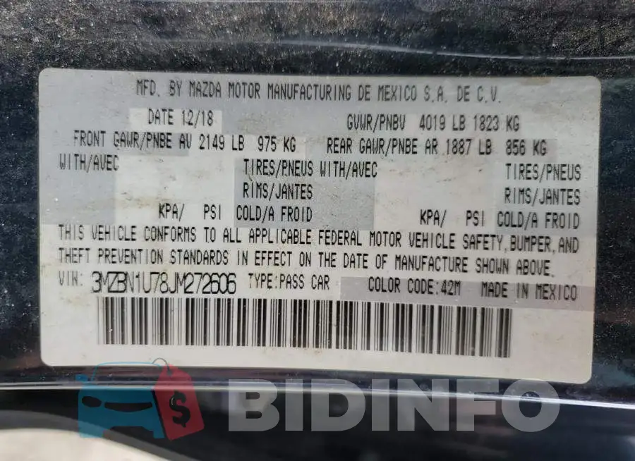3MZBN1U78JM272606 Photo# 12