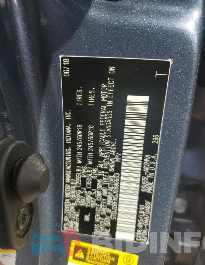 5TDJZRFH5JS886603 Photo# 12
