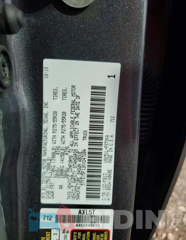 5TFEY5F12KX247204 Photo# 12