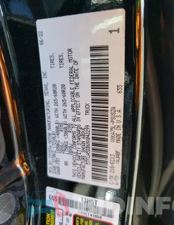 5TFLA5DB6NX042299 Photo# 12