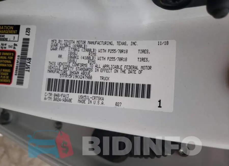 5TFRY5F19KX247900 Photo# 12