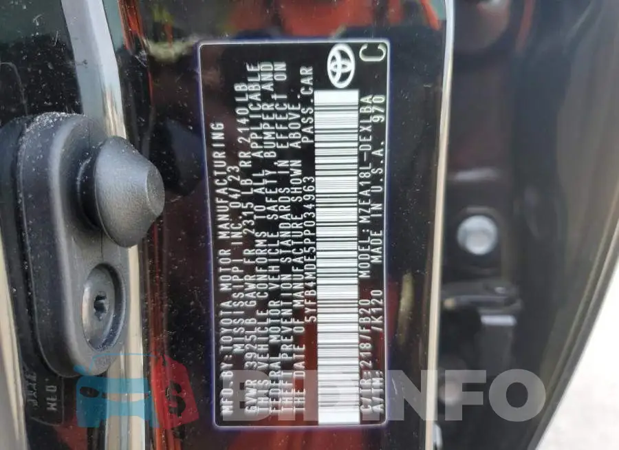 5YFB4MDE5PP034963 Photo# 12