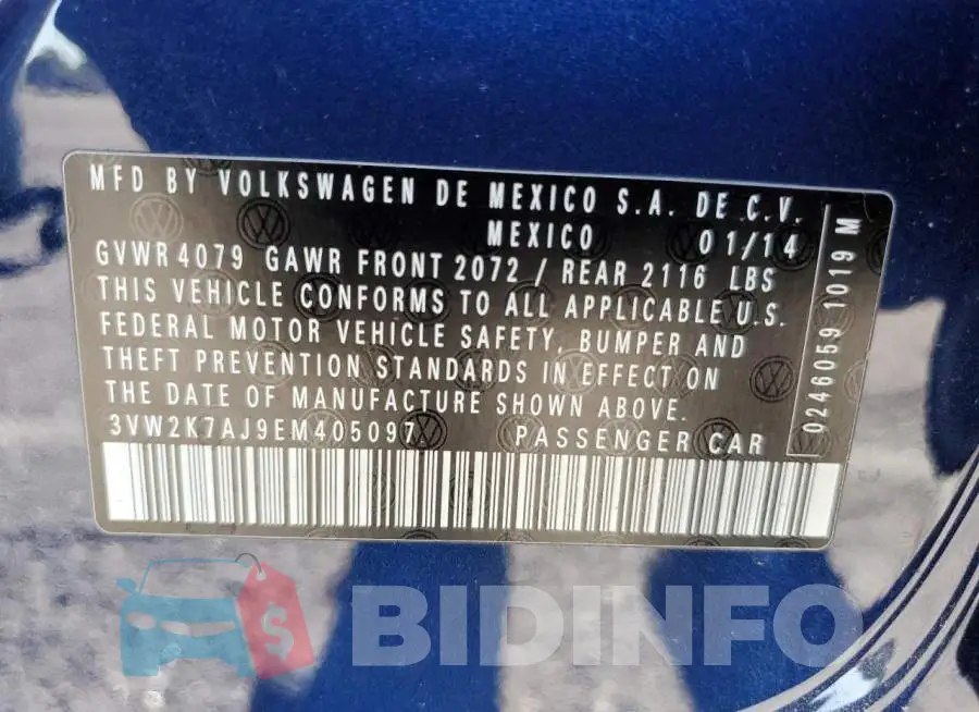 3VW2K7AJ9EM405097 Photo# 12
