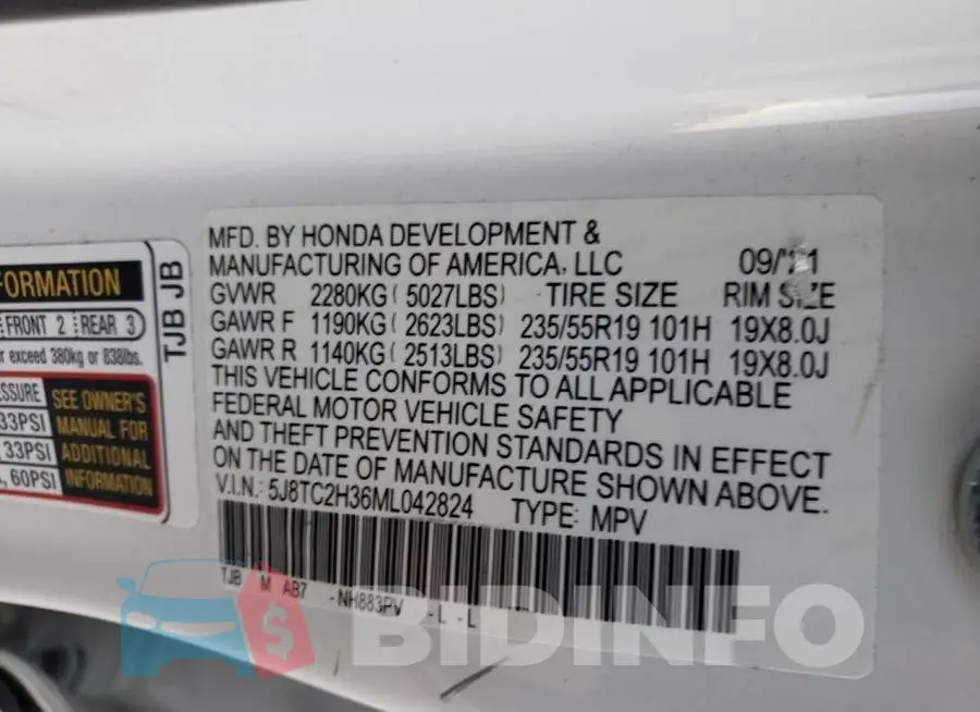 5J8TC2H36ML042824 Photo# 12