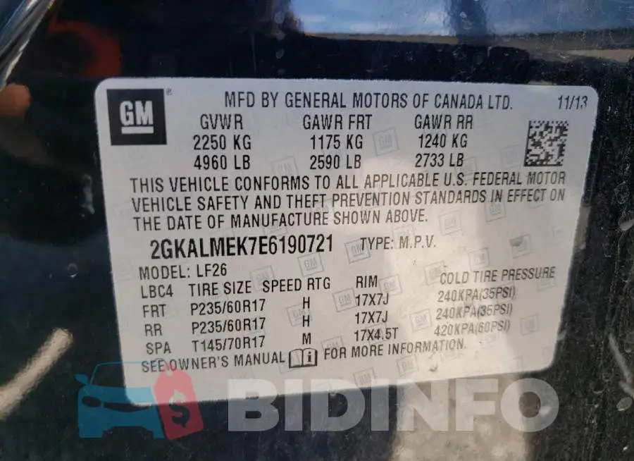 2GKALMEK7E6190721 Photo# 10
