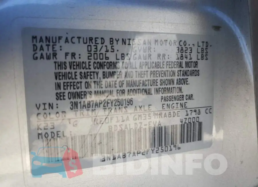 3N1AB7AP2FY250196 Photo# 13