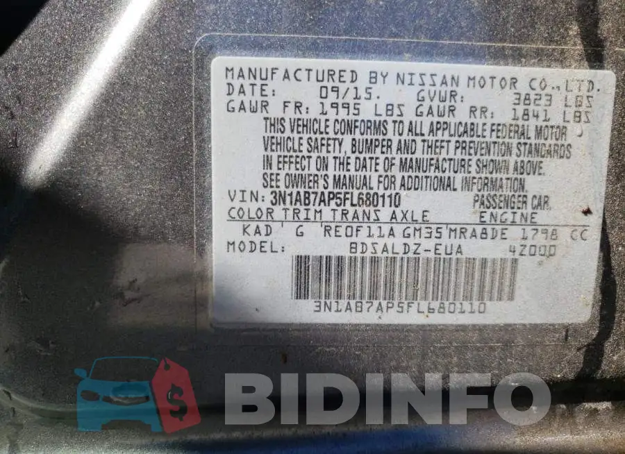 3N1AB7AP5FL680110 Photo# 13
