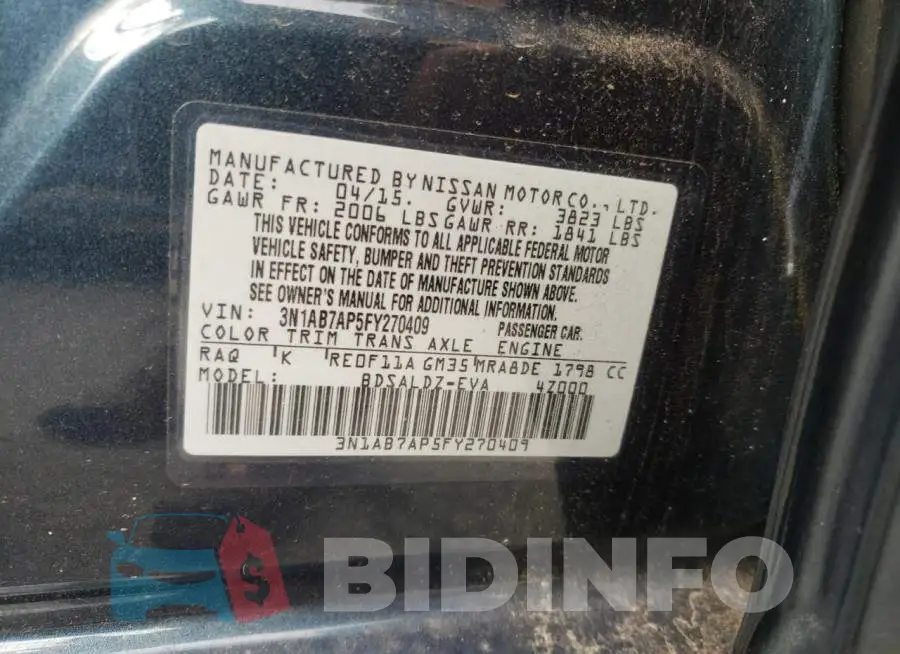3N1AB7AP5FY270409 Photo# 12