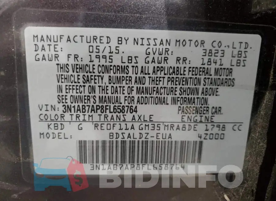 3N1AB7AP8FL658764 Photo# 12