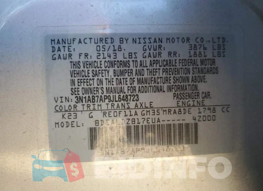 3N1AB7AP9JL648723 Photo# 12